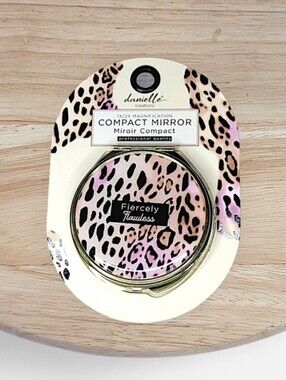 Danielle Creations Fiercely Flawless Pink Leopard Compact Mirror